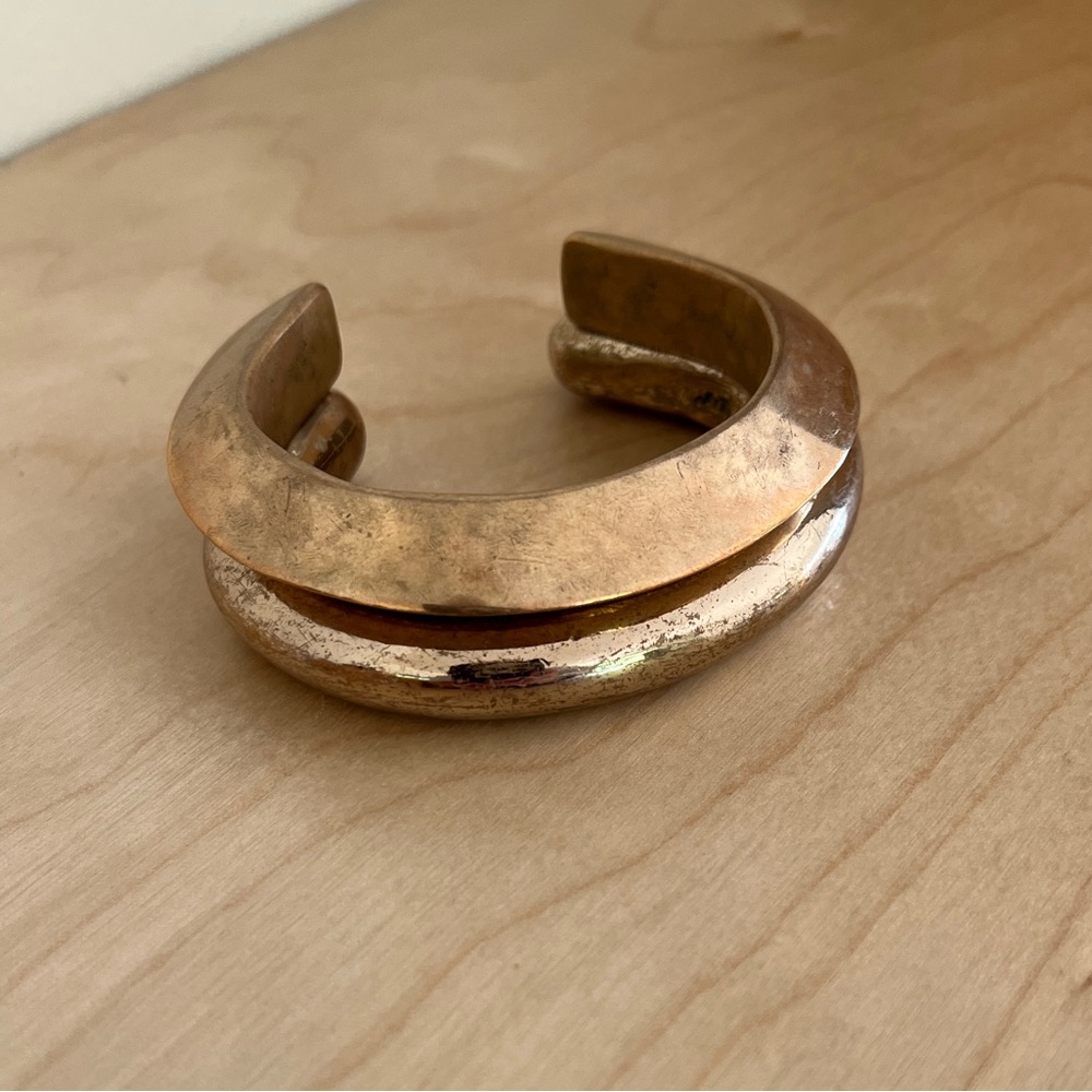 Brass (Gold) Cuff Bangle Bracelets. - image 3